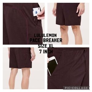 Pace Breaker linerless short Lululemon size XL 7”